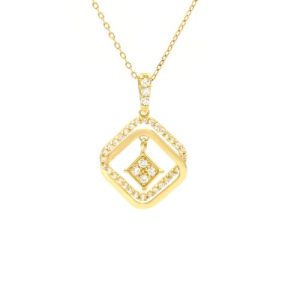 گردنبند طلا طرح مربع کد N027