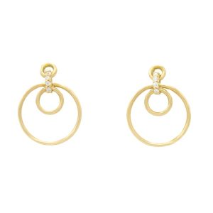 گوشواره طلا دایره ای نگین دار کد E001