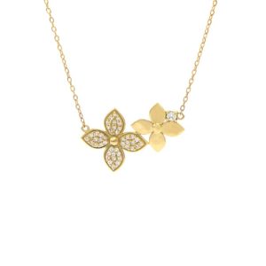 گردنبند طلا طرح گل کد N038