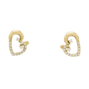 گوشواره طلا طرح قلب کد E002