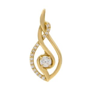 پلاک طلا نگین دار طرح قطره کد P026