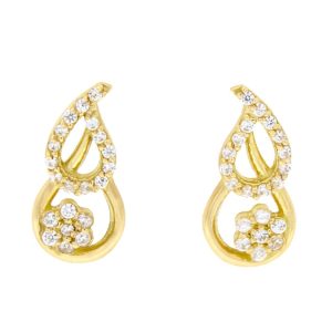 گوشواره طلا نگین دار طرح قطره کد E009
