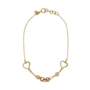 دستبند طلا طرح قلب و گوی کد B036