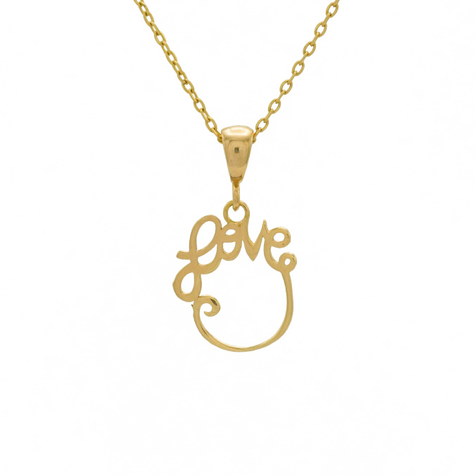 گردنبند طلا طرح love کد N178