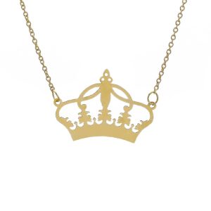 گردنبند طلا طرح تاج کد N100
