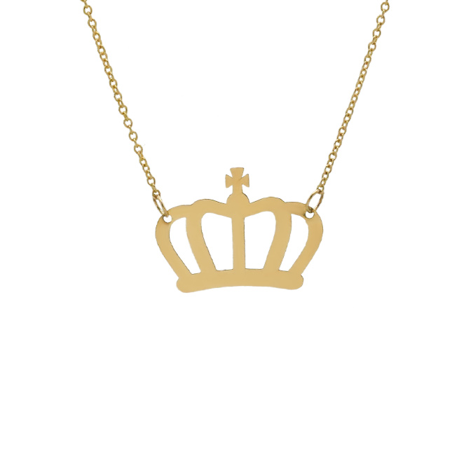 گردنبند طلا طرح تاج کد N113