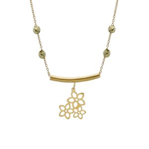 گردنبند طلا طرح سه گل کد N102