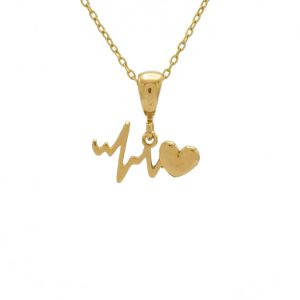 گردنبند طلا طرح ضربان قلب کد N195
