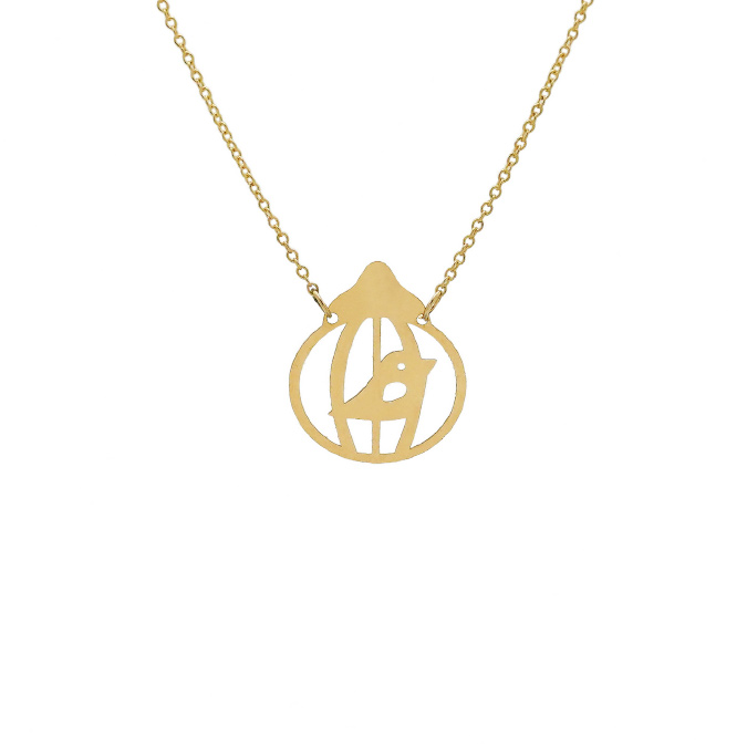 گردنبند طلا طرح قفس کد N145