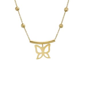 گردنبند طلا طرح پروانه کد N137