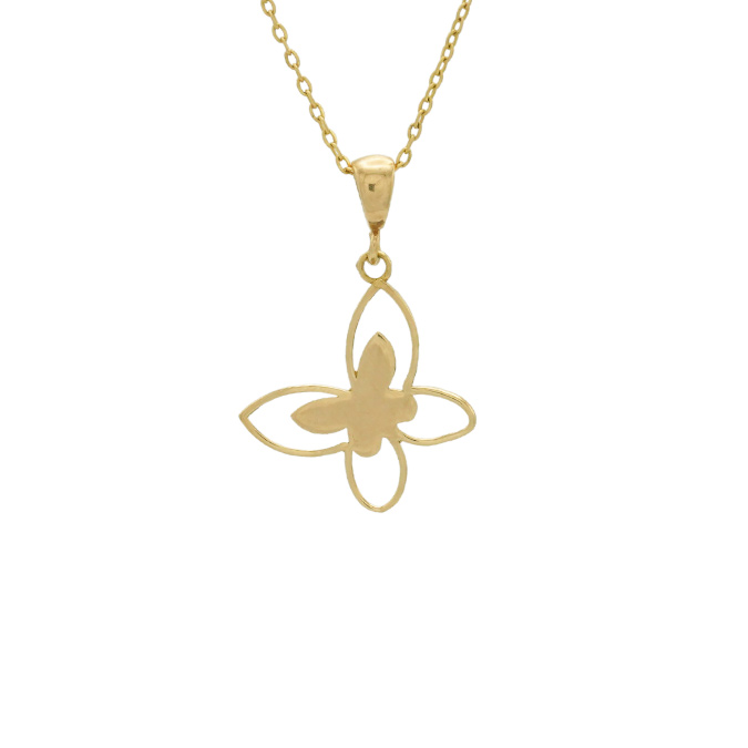 گردنبند طلا طرح پروانه کد N184