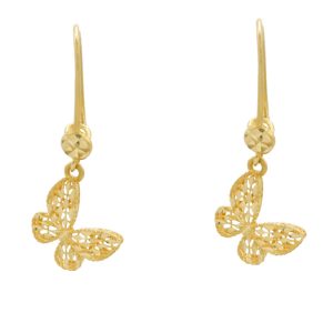 گوشواره طلا طرح پروانه کد E023